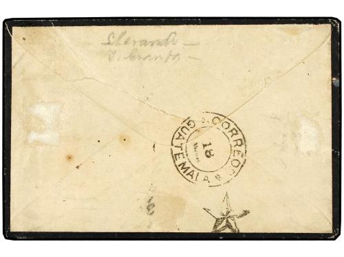 ✉ GUATEMALA. 1888. JUTIAPA a AMATSITLAN. Marca FRANCO y fech
