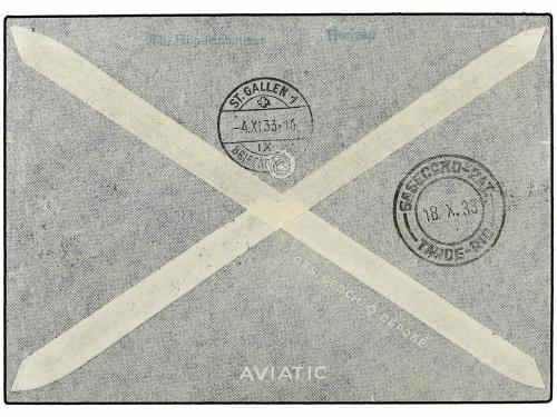 ✉ ZEPPELIN. 1933 (14-X). SWITZERLAND. ROMANSHORN a ST. GALLE