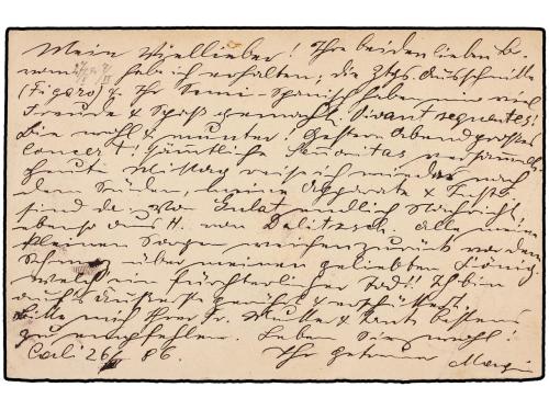 ✉ PANAMA. 1886. CALI a ALEMANIA. Entero Postal de Colombia d