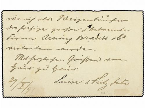 ✉ ARGENTINA. 1891. BUENOS AIRES a BASEL (Suiza). Entero Post