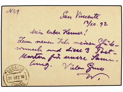 ¿ CABO VERDE. 1892. SAN VICENTE a ALEMANIA. Entero Postal de