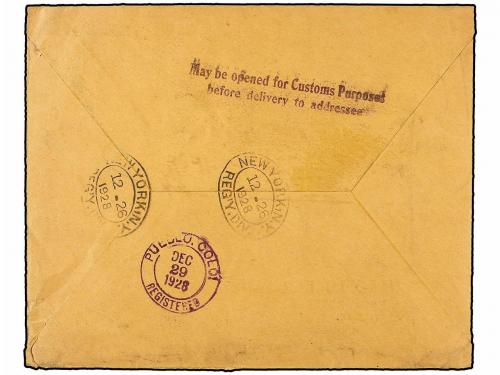 ✉ SUIZA. 1928. LOCARNO a PUEBLO (Usa). Serie completa en car