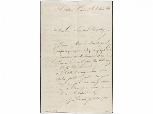 ¿ ITALIA. 1864 (Aug 2). FRENCH OCCUPATION. Envelope and cont