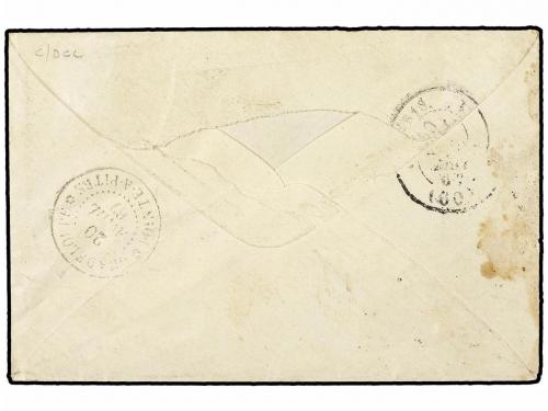 ✉ GUADALUPE. 1867 (April). Small unpaid envelope to PARIS wi