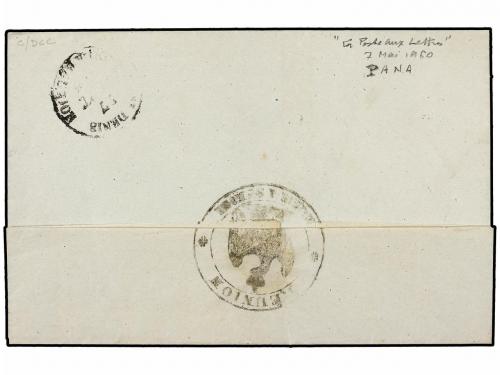 ✉ REUNION. 1853 (Sept 27). Internal cover endorsed "Service"