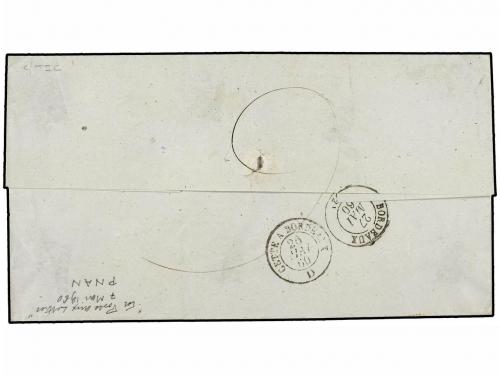 ✉ INDIA FRANCESA. 1860 (April 21). Cover from PONDICHERY to 