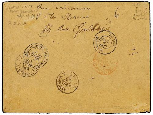 ✉ NOSSI-BE. Ce. 50+51. 1892. Cover sent registered from NOSS