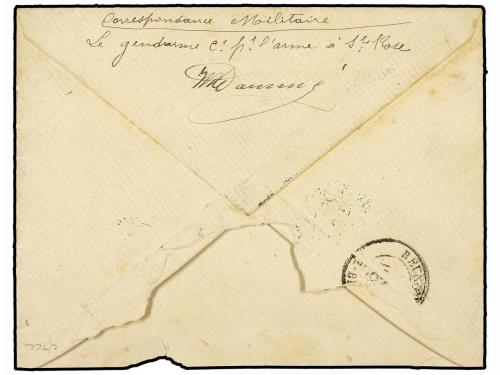 ✉ REUNION. 1891. Cover at Military convession rate to PARIS 