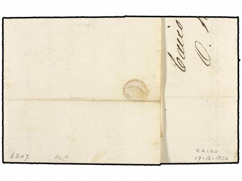 ¿ EGIPTO. 1856. CAIRO a COLN (Alemania). Fechador de la agen