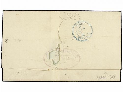 ✉ BRASIL. Sc. 66, 80 (2). 1882. RÍO DE JANEIRO a PARÍS. 200 