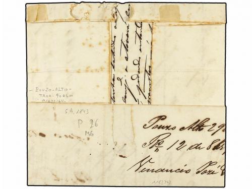 ✉ BRASIL. 1843 (5 Sept.). POUZO ALTO a RÍO DE JANEIRO. Marca