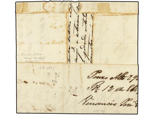 ✉ BRASIL. 1843 (5 Sept.). POUZO ALTO a RÍO DE JANEIRO. Marca