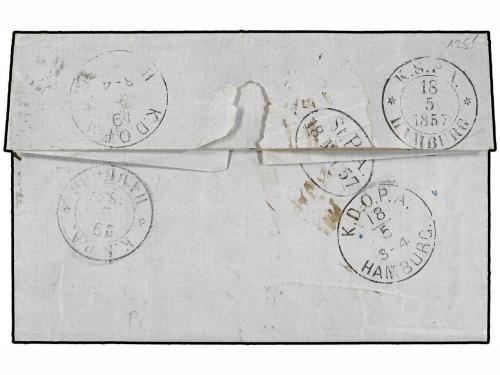 ✉ BRASIL. 1857 (April 13). Entire letter from RIO DE JANEIRO