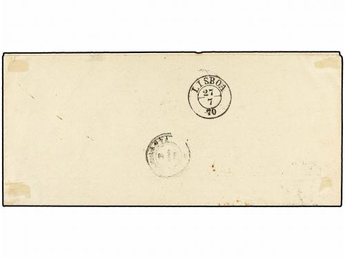 ¿ PORTUGAL. 1870. CARABA a ITALIA. Impreso circulado con sel
