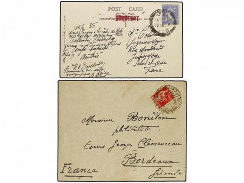 ✉ FRANCIA. 1903-37. Lot of 5 covers and cards from AUSTRALIA