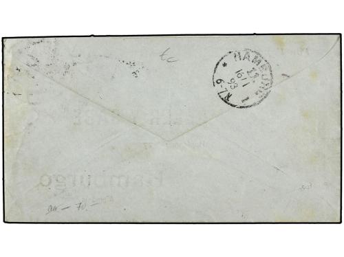✉ URUGUAY. 1892. MONTEVIDEO to HAMBURGO with German blue 20 