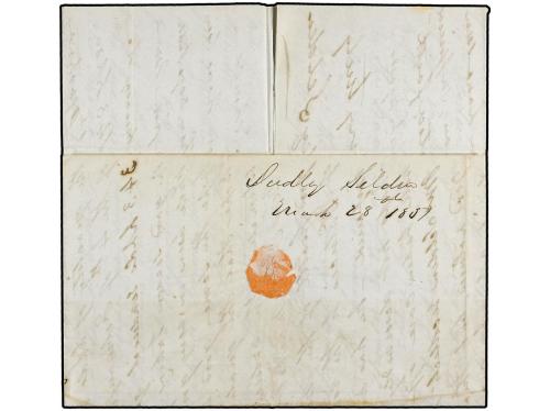 ✉ CUBA. 1851. NAPOLES (Italia) a COLISEO (Cuba). Enviada pri