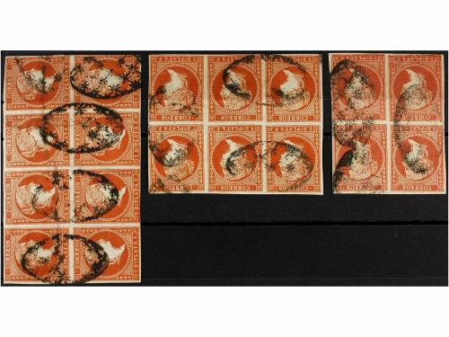 ° COLONIAS ESPAÑOLAS: ANTILLAS. Ant. 9. 2 reales rojo. Conju