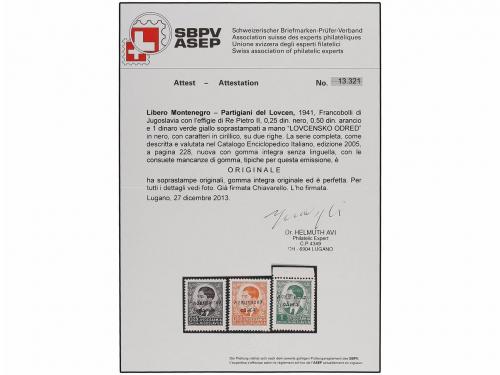 ** MONTENEGRO. 1941. PARTIGIANI DEL LOVCEN. Serie completa. 