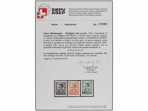 ** MONTENEGRO. 1941. PARTIGIANI DEL LOVCEN. Serie completa. 