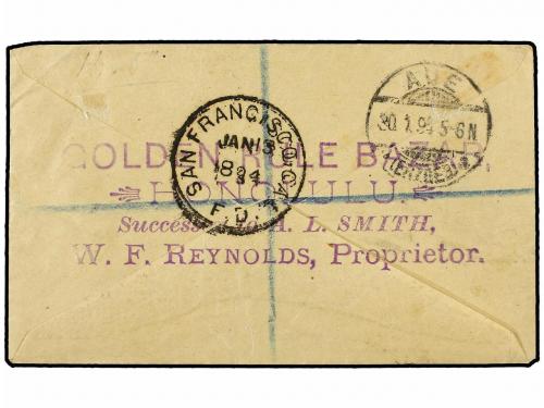 ¿ HAWAI. 1893. Registered / AR cover to GERMANY franked by 1
