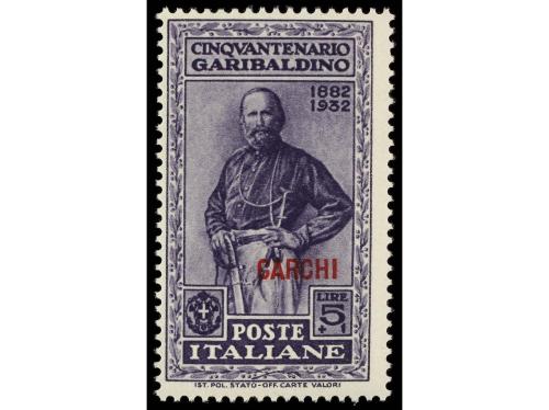** ITALIA: EGEO (Colonia italiana). Sa. 17/26. 1932. CARCHI.
