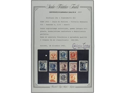 ** ITALIA: EGEO (Colonia italiana). Sa. 11/01/2026. 1912-22.