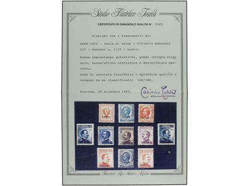 ** ITALIA: EGEO (Colonia italiana). Sa. 11/01/2026. 1912-22.