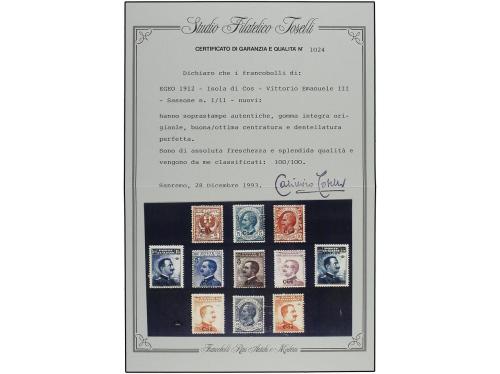 ** ITALIA: EGEO (Colonia italiana). Sa. 11/01/2026. 1912-22.