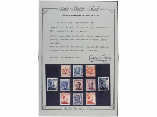 ** ITALIA: EGEO (Colonia italiana). 1912-22. CALINO. Complet