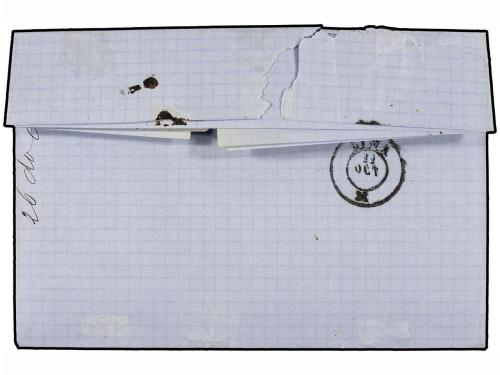 ¿ PERU. 1864 (17 Oct.). IQUIQUE a LIMA. 1 dinero rosa. Carta