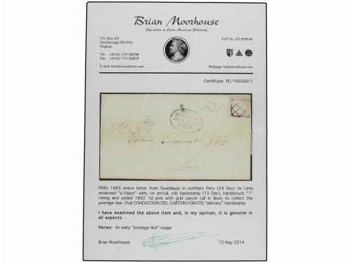 ✉ PERU. Yv. 8. 1863 (24 Nov.). GUADALUPE (norte del Perú) a 