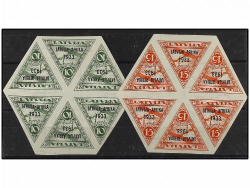 ** LETONIA. Mi. 220/22. 1933. 10 s., 15 s. and 25 s. Block o