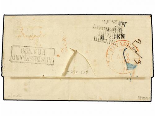 ✉ LETONIA. 1852 (August 4/17). Entire letter to RIVADEO (Spa