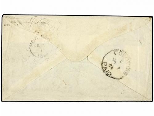 ✉ CEILAN. Sg. 123 (6). 1884. KAMDY to DUBLIN. 4 cents. (6) m