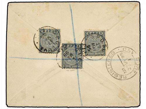 ✉ FIJI. Sg. 77, 81, 85, 98. 1895 (May 17th). Envelope regist