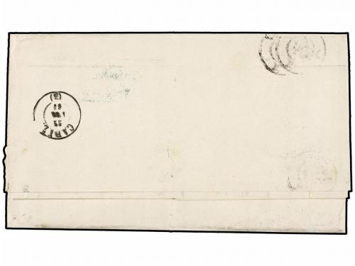 ✉ CUBA. Ant. 8 (2). 1863. HABANA a CÁDIZ. 1 real verde (2). 