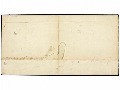 ¿ CUBA. Ant. 7. 1863. MANZANILLO a NEW YORK. 1/2 real azul.