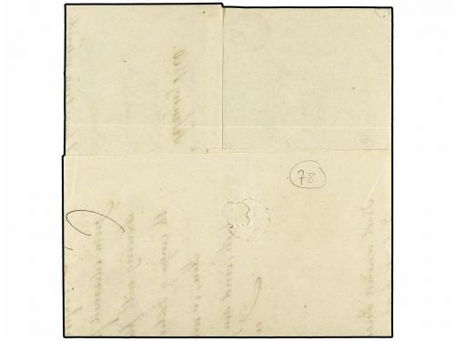 ✉ PORTUGAL. 1860. CÁDIZ a OPORTO. Marca al dorso FORWARDED B