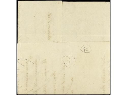 ✉ PORTUGAL. 1860. CÁDIZ a OPORTO. Marca al dorso FORWARDED B