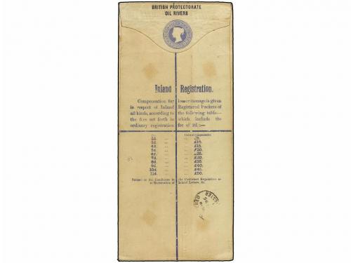 ✉ NIGERIA. 1895. BRASS RIVER to ENGLAND. Registered envelope