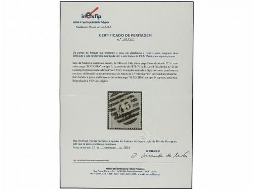 ° PORTUGAL: MADEIRA. Af. 24. 240 reis lila, papel liso, dent