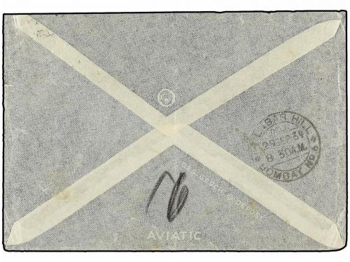 ✉ SUIZA. Yv. 14a, 8a. 1934. ZURICH a BOMBAY. 40 cts. (2), 45