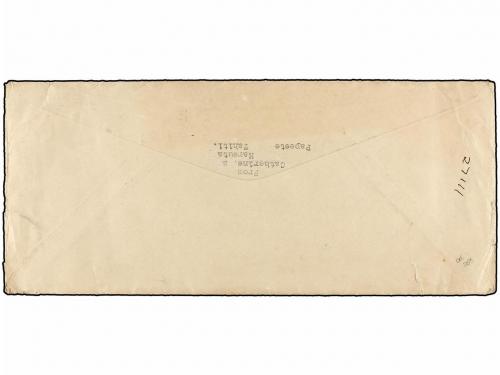 ✉ TAHITI. 1928. TAHITI a USA. Espectacular franqueo. 