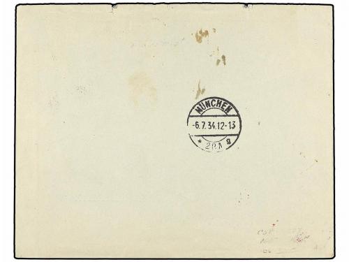 ✉ ITALIA. Sa. 360 + A62. 1934. TORINO a ALEMANIA. 75 cts. y 