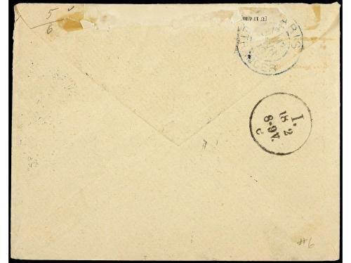 ✉ GUADALUPE. Yv. 6 (5). 1890. POINTE A PITRE to JAMAICA. 5 c