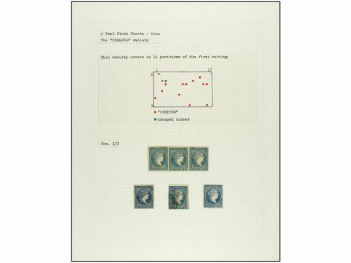 (*) CUBA. 1857. 1/2 real azul. COLECCIÓN ESTUDIO sobre las d