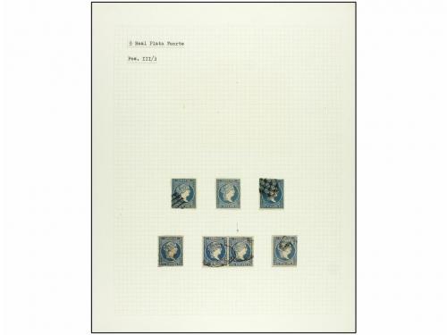 (*) CUBA. 1857. 1/2 real azul. COLECCIÓN ESTUDIO sobre las d