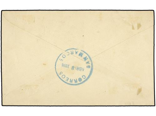 ✉ GUATEMALA. Sc. 43. 1894. EL PROGRESO a SAN MARCOS. Sobre d