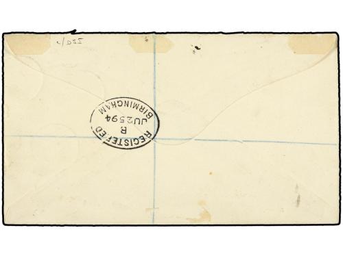 ✉ NIGERIA. 1894 (23 May). Envelope registered to BIRMINGHAM,